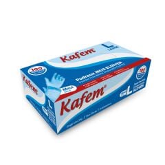 Kafem Mavi Nitril Eldiven Pudrasız (L) 100 Lü X 5 Paket