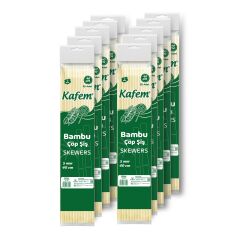 Kafem Bambu Çöp Şiş 40 cm 5 mm 25 Li X 10 Paket