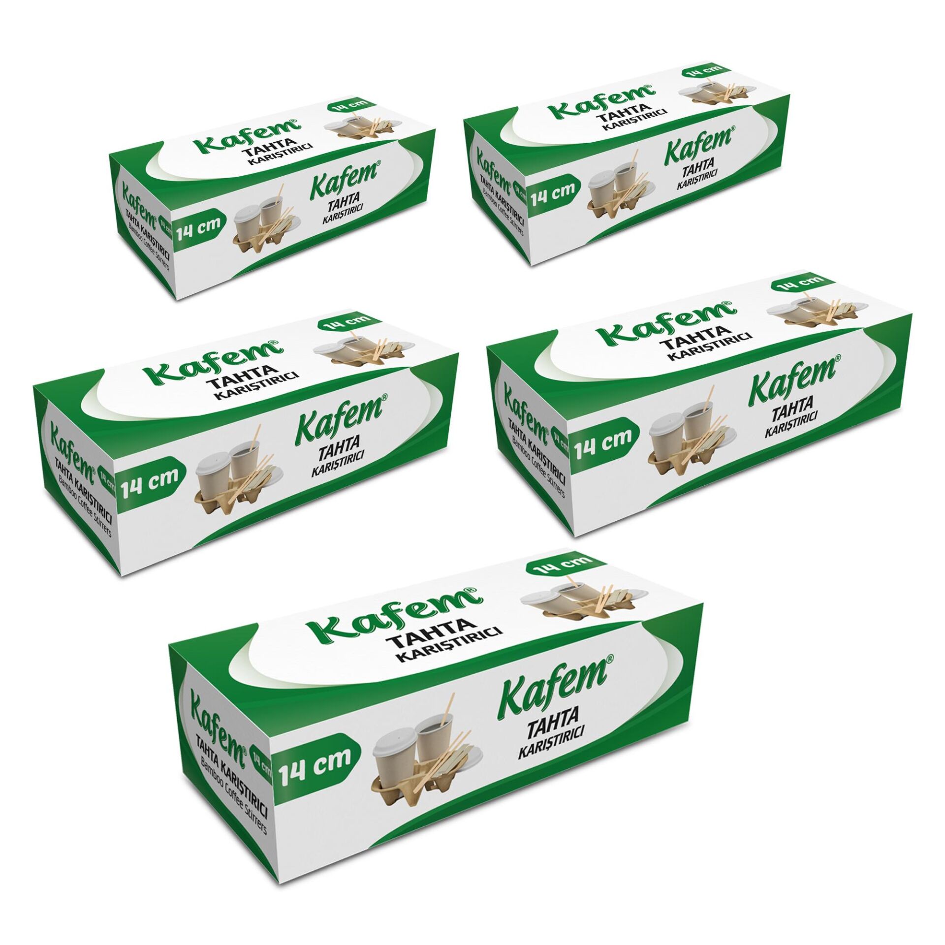 Ahşap Tahta Karıştırıcı 14 Cm 250 Li X 5 Paket - Kafem