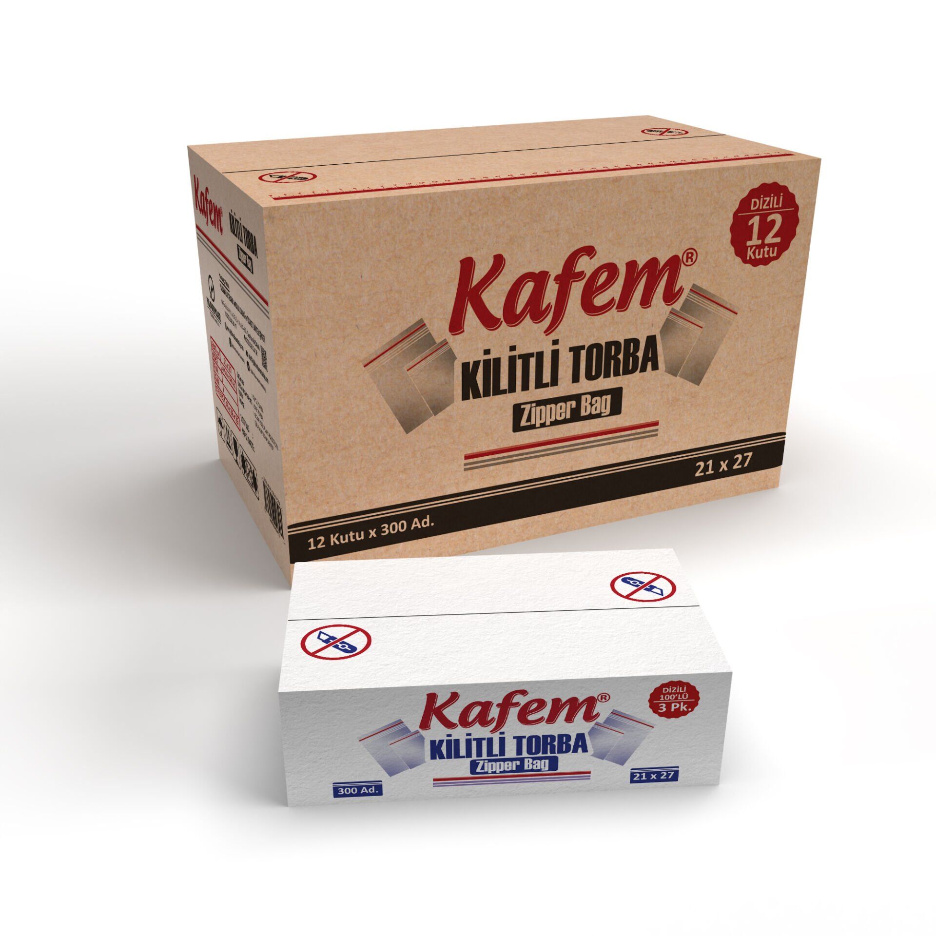 21 X 27 cm Kilitli Poşet / Naylon Torba  ( 3600 Adet ) Koli  -  Kafem