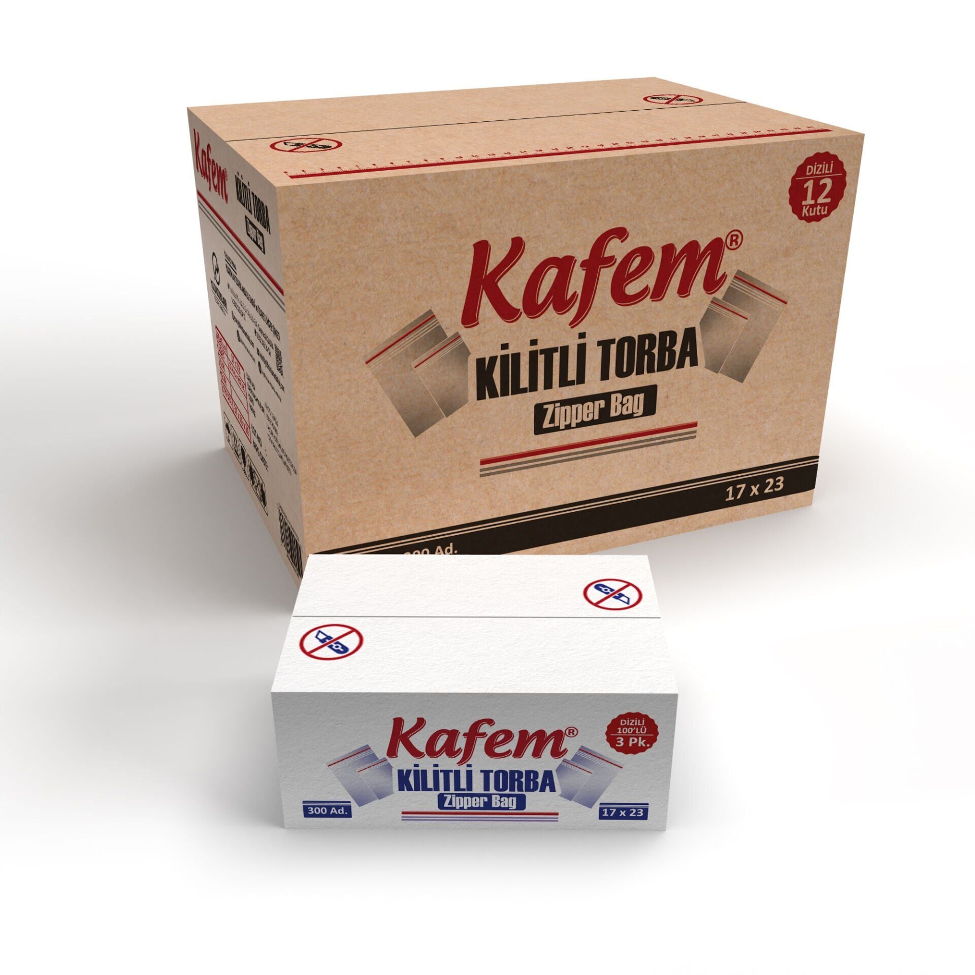 17 X 23 cm Kilitli Poşet / Naylon Torba  ( 3600 Adet ) Koli  -  Kafem