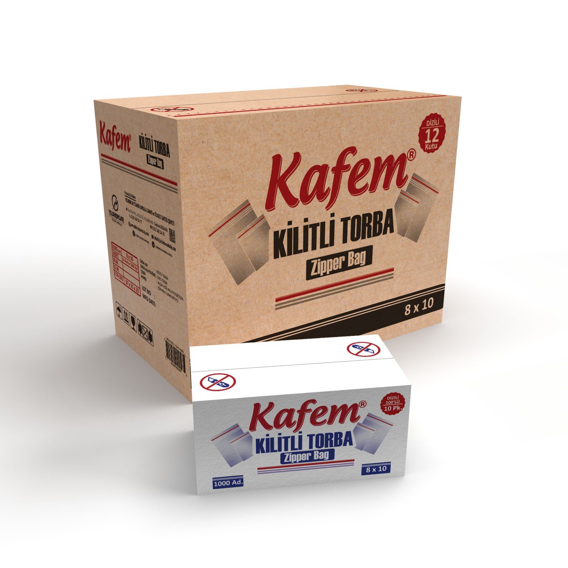 8 X 10 cm Kilitli Poşet / Naylon Torba  ( 12.000 Adet ) Koli  -  Kafem