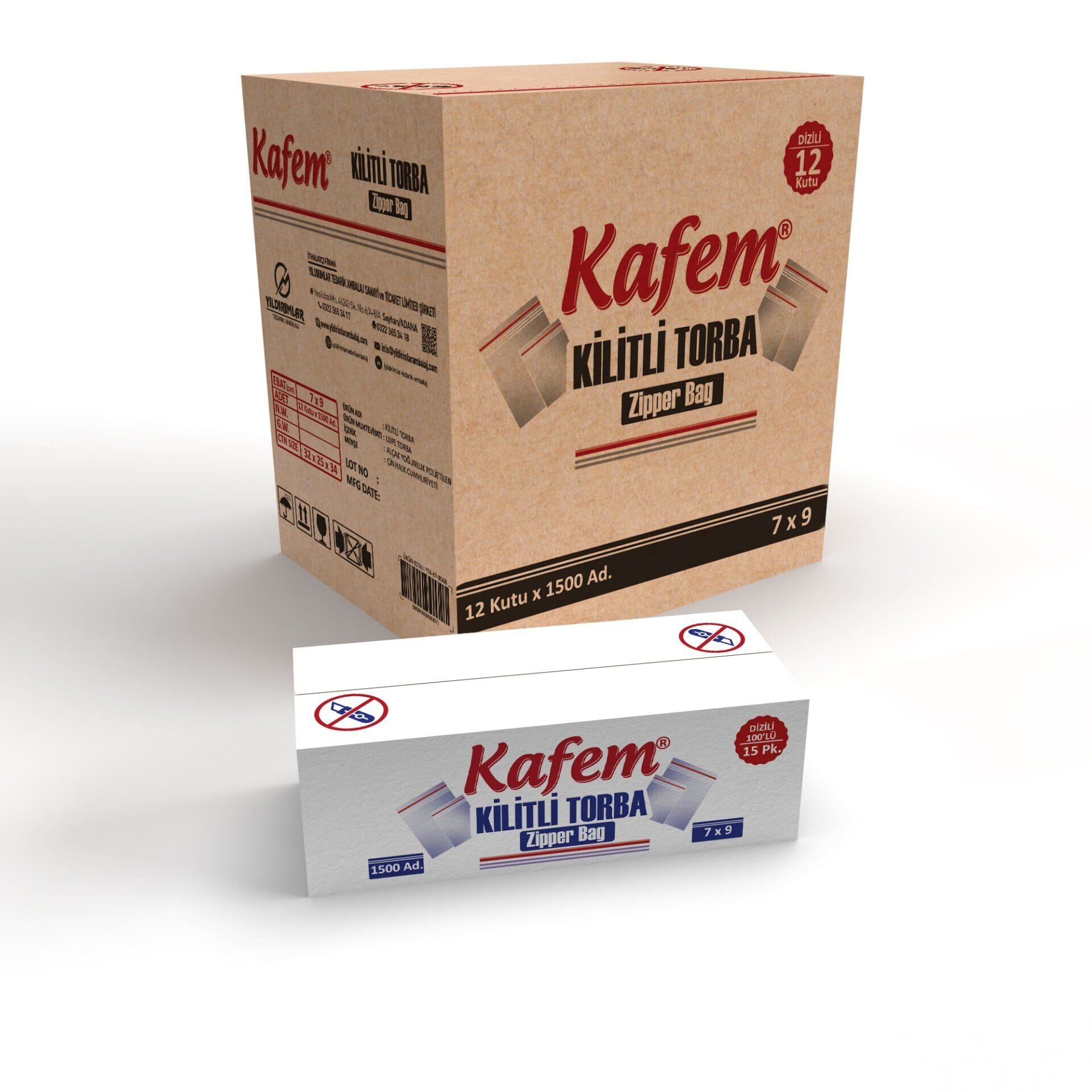 7 X 9 cm Kilitli Poşet / Naylon Torba ( 18.000 Adet ) Koli -  Kafem