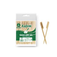 Kafem Yassı Çöp Şiş - Sunum Kürdanı 9 cm 50 Li x 200 Paket (Koli)