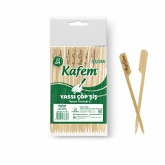 Kafem Yassı Çöp Şiş - Sunum Kürdanı 12 cm 50 Li x 200 Paket (Koli)