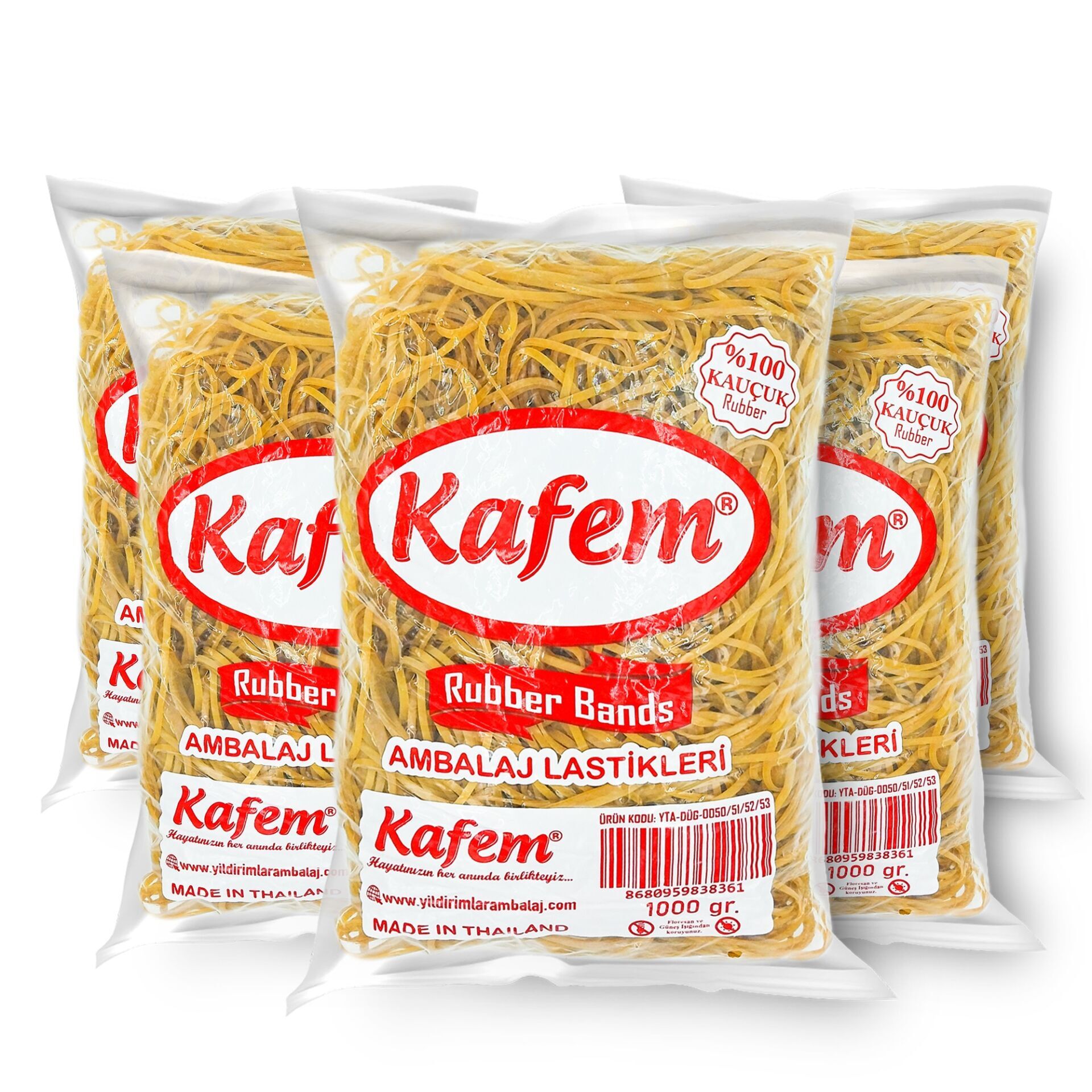 180 X 3 mm Kafem Ambalaj Lastiği  5 Paket X 1000 Gram