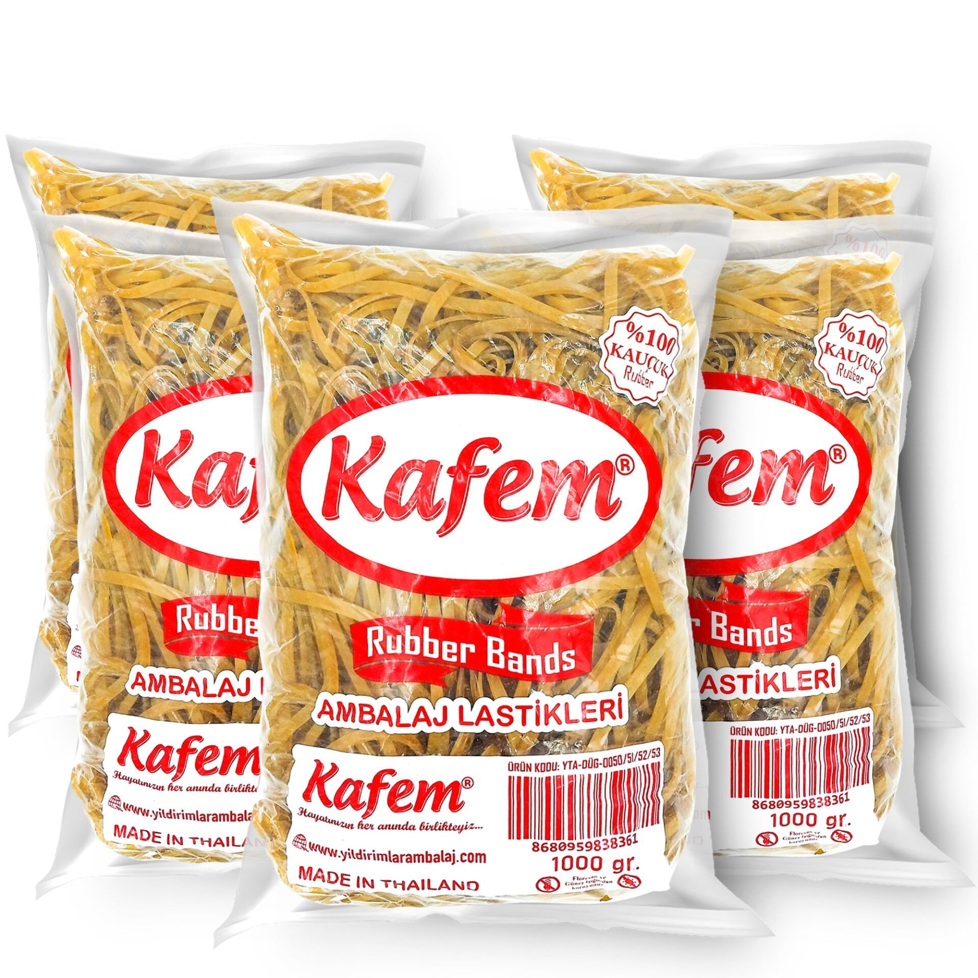 180 X 5 mm Kafem Ambalaj Lastiği  5 Paket X 1000 Gram