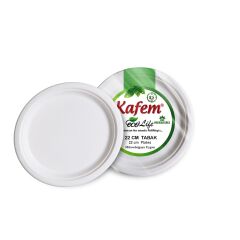 Kafem Ekolojik Karton Tabak 22 cm 25 li X 5 Paket