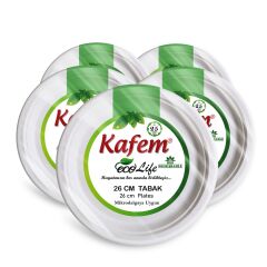 Kafem Ekolojik Karton Tabak 26 cm 25 li X 5 Paket