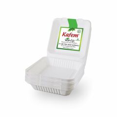 Kafem Ekolojik TekGöz Kapaklı Karton Tabak 25 li X 5 Paket