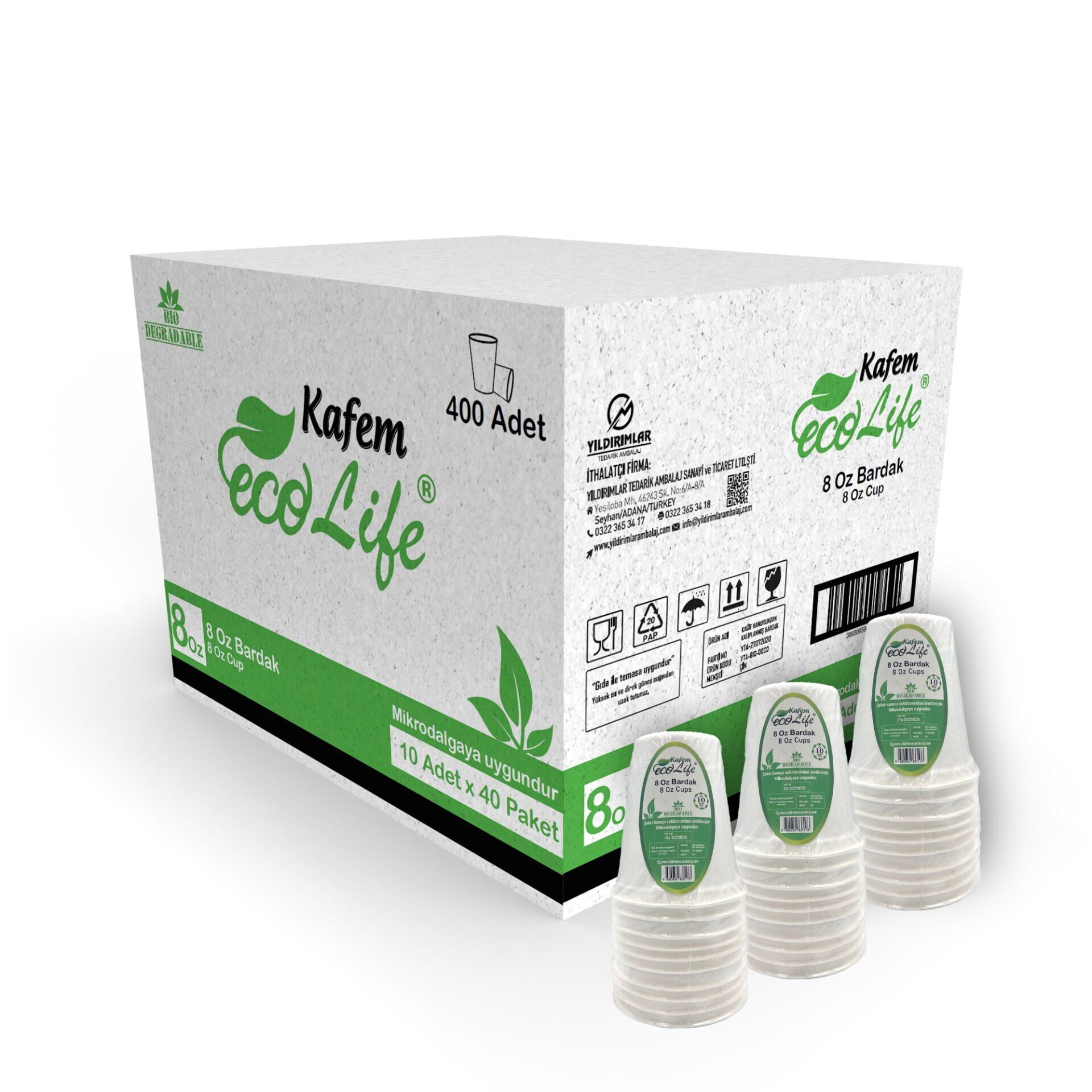 Kafem Ekolojik Karton Bardak 10 Lu X 40 Paket (Koli)