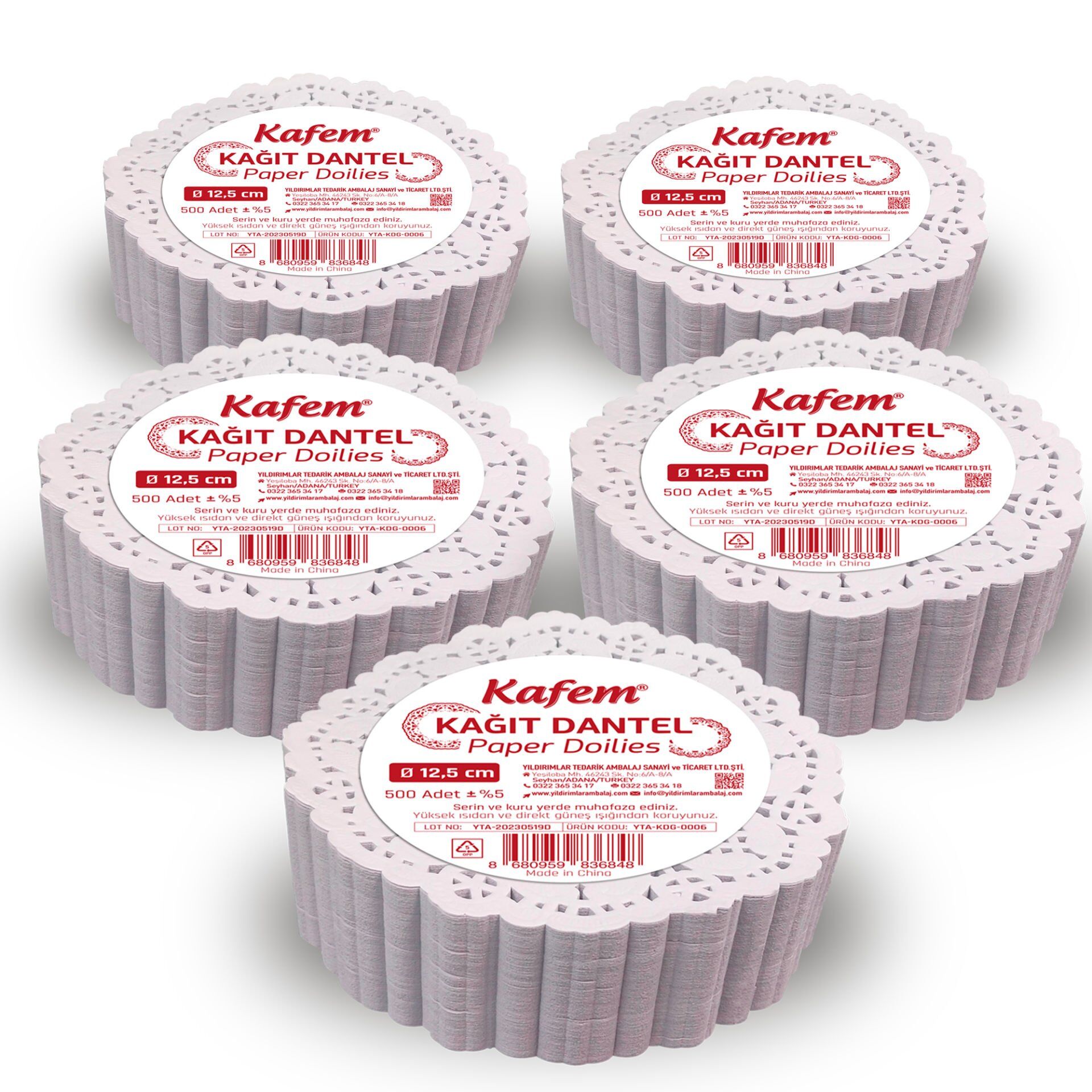 Kafem Dantel Kağıt 12,5 cm 500 Lü x 5 Paket