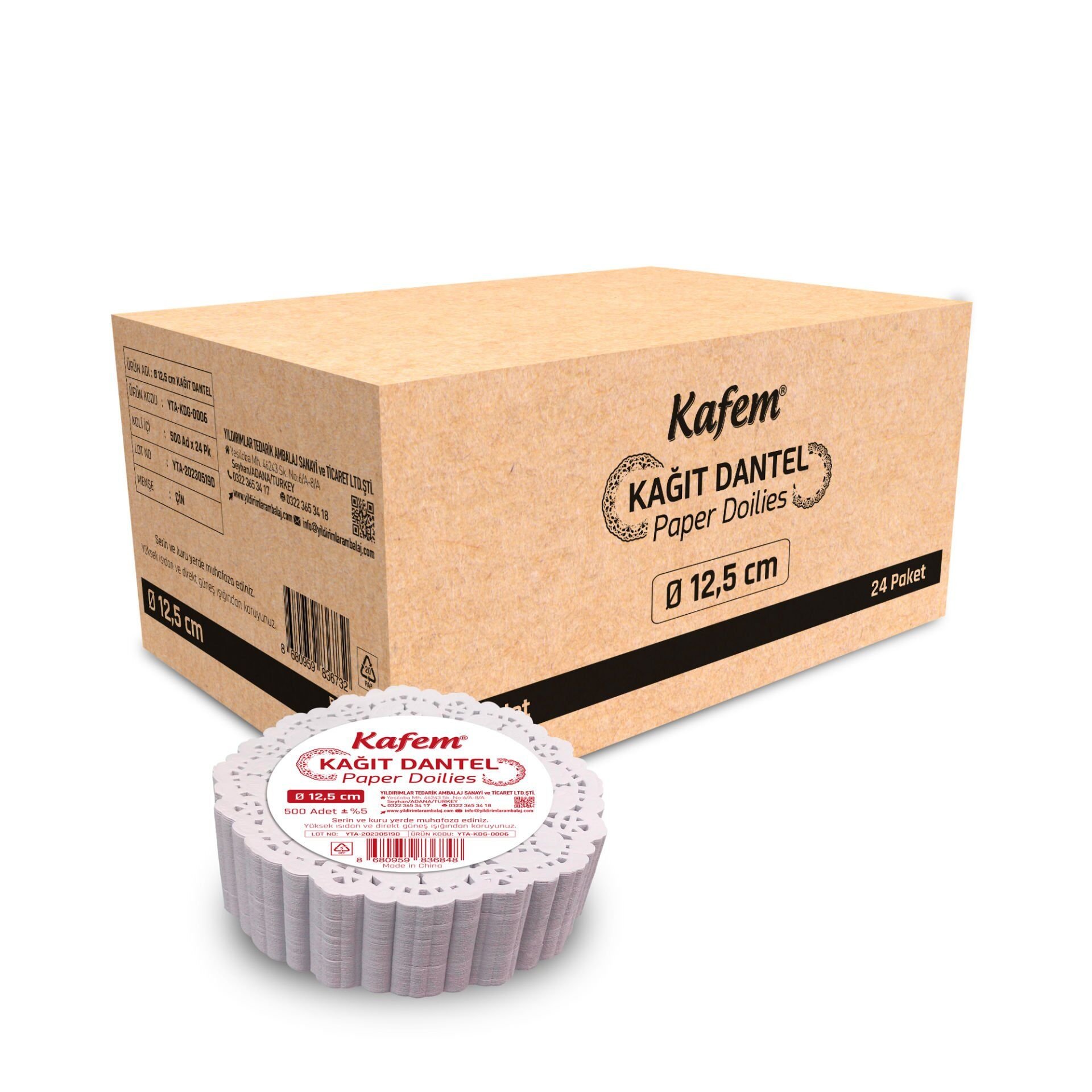 Kafem Dantel Kağıt 12,5 cm 500 Lü x 24 Paket