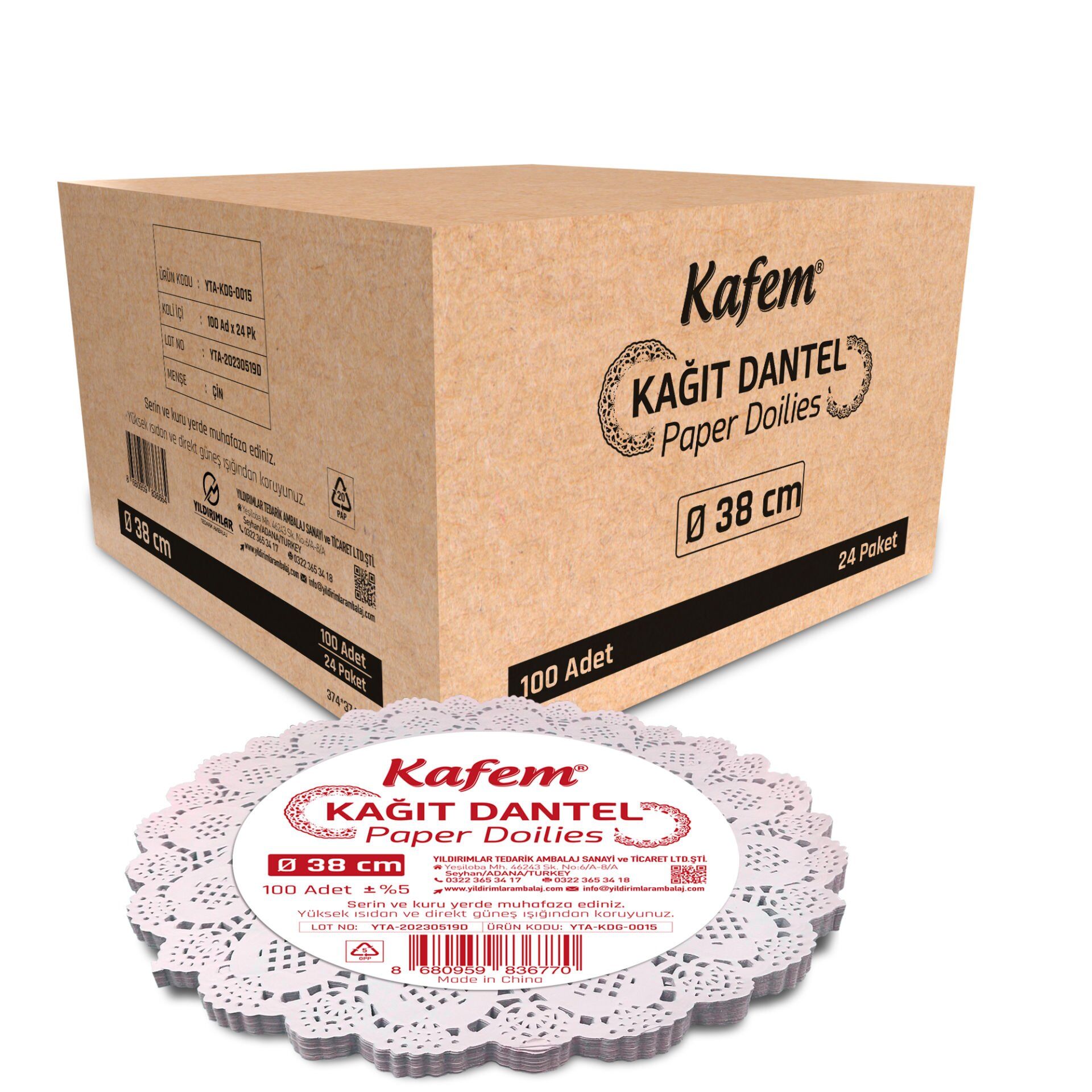 Kafem Dantel Kağıt 38 cm 100 Lü x 24 Paket