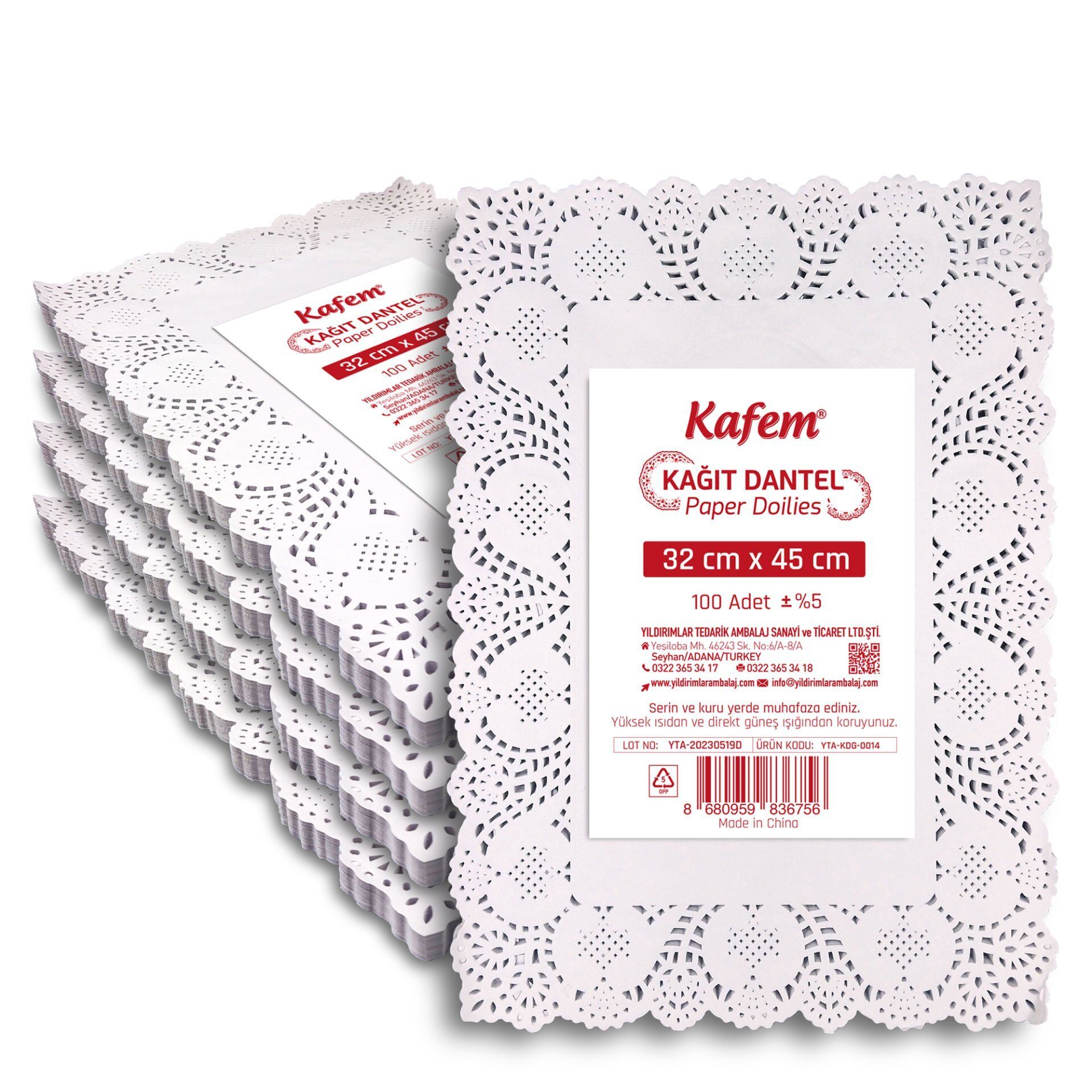 Kafem Dantel Kağıt 32 x 45 cm 100 Lü x 5 Paket