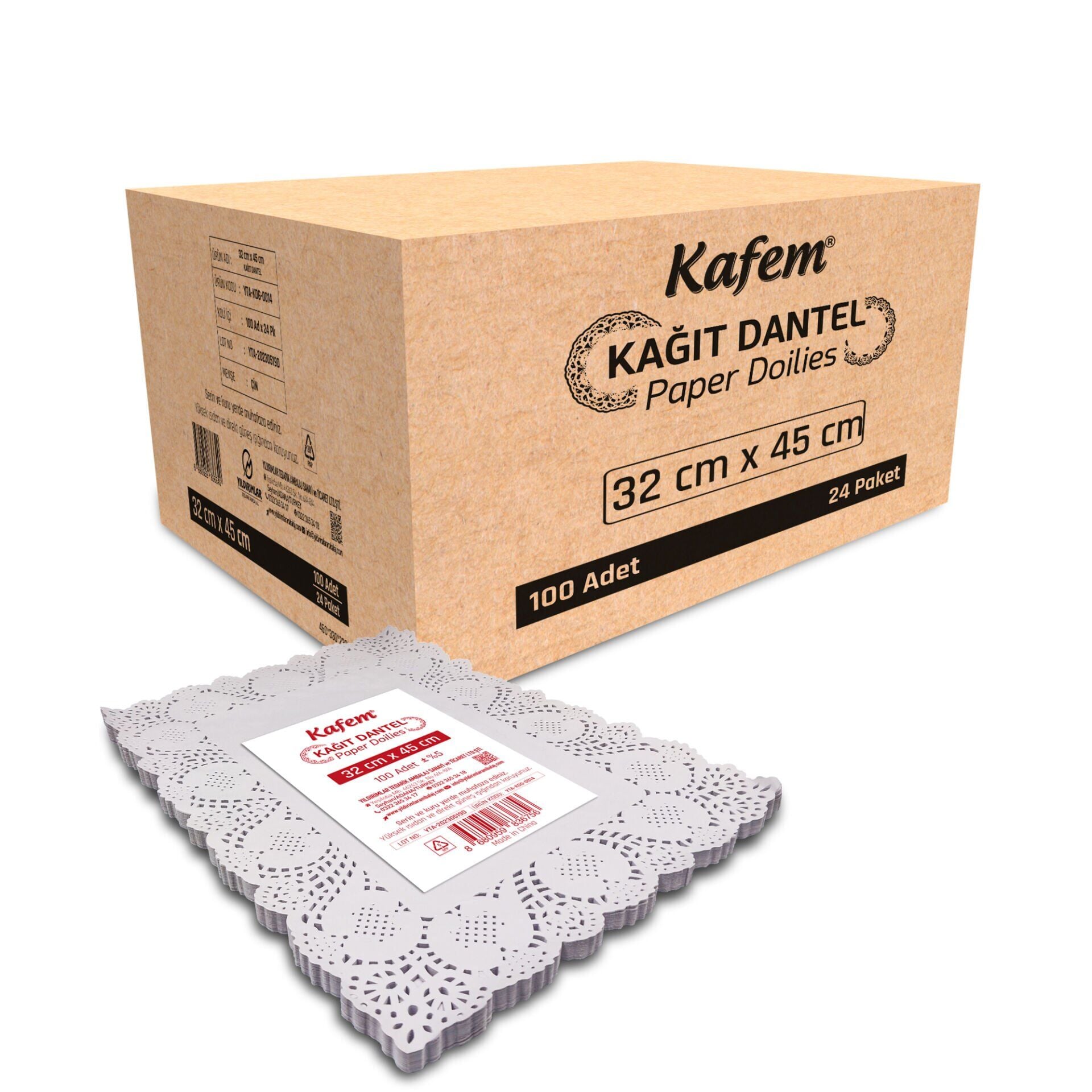 Kafem Dantel Kağıt 32 x 45 cm 100 Lü x 24 Paket