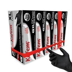 Kafem Çok Amaçlı Siyah Nitril Eldiven (XL) 100 Lü X 5 Paket