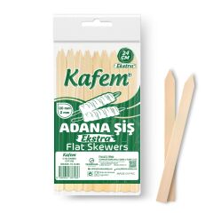 Kafem Adana Çöp Şiş Ekstra 24 cm 25 Adet X 100 Paket (Koli)