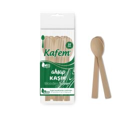 Kafem Ahşap Kaşık 25 Li X 10 Paket