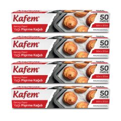 Kafem Yağlı Pişirme Kağıdı 37cm x 50m x 4 Paket